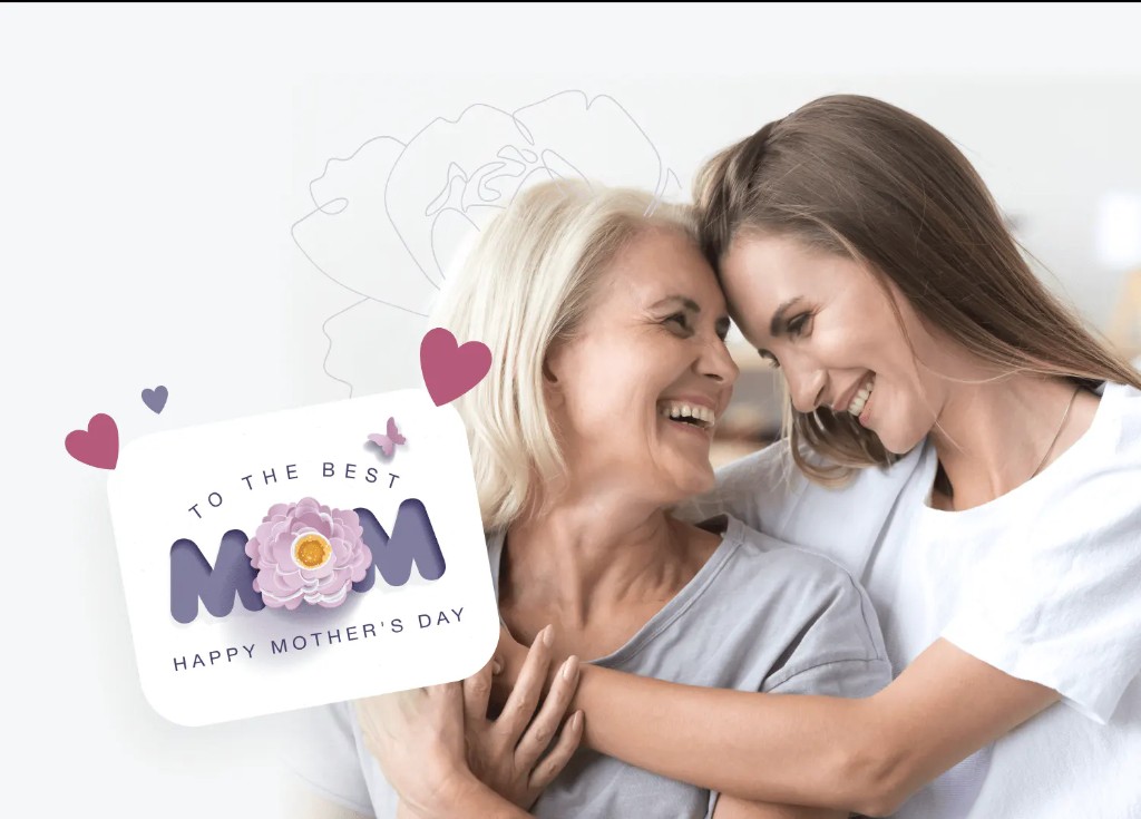Tender mother and daughter moment — Mother’s Day celebration